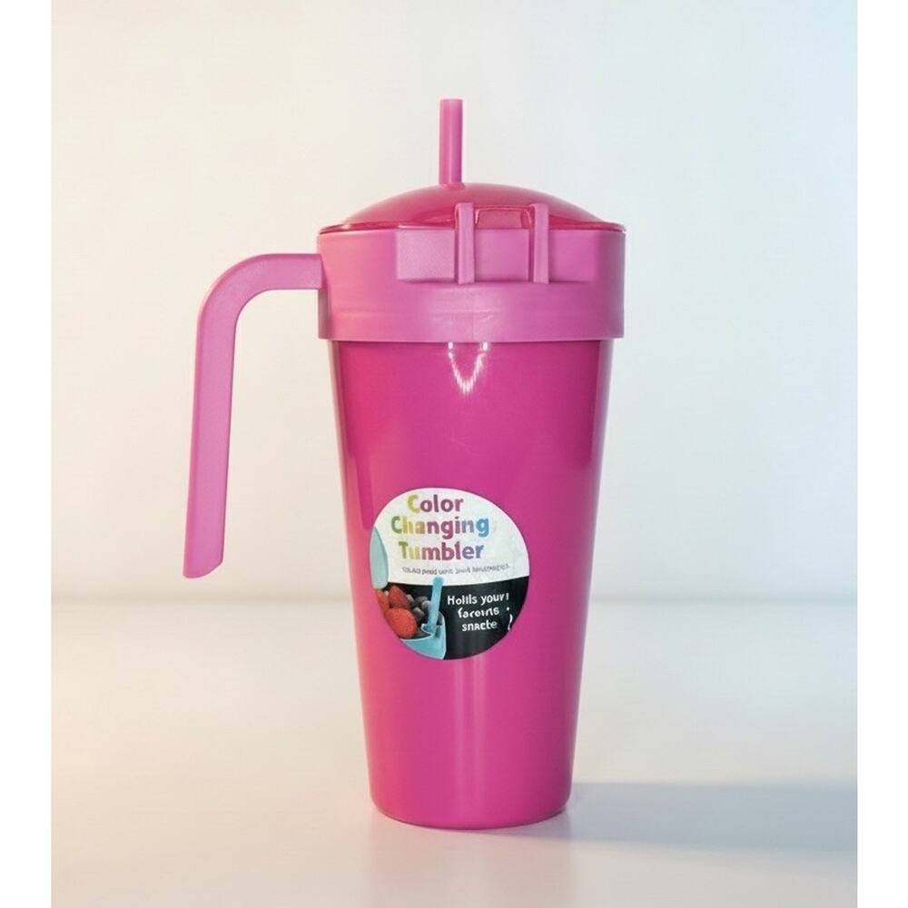 Mainstays 24 oz Plastic Snack Tumbler Pink
